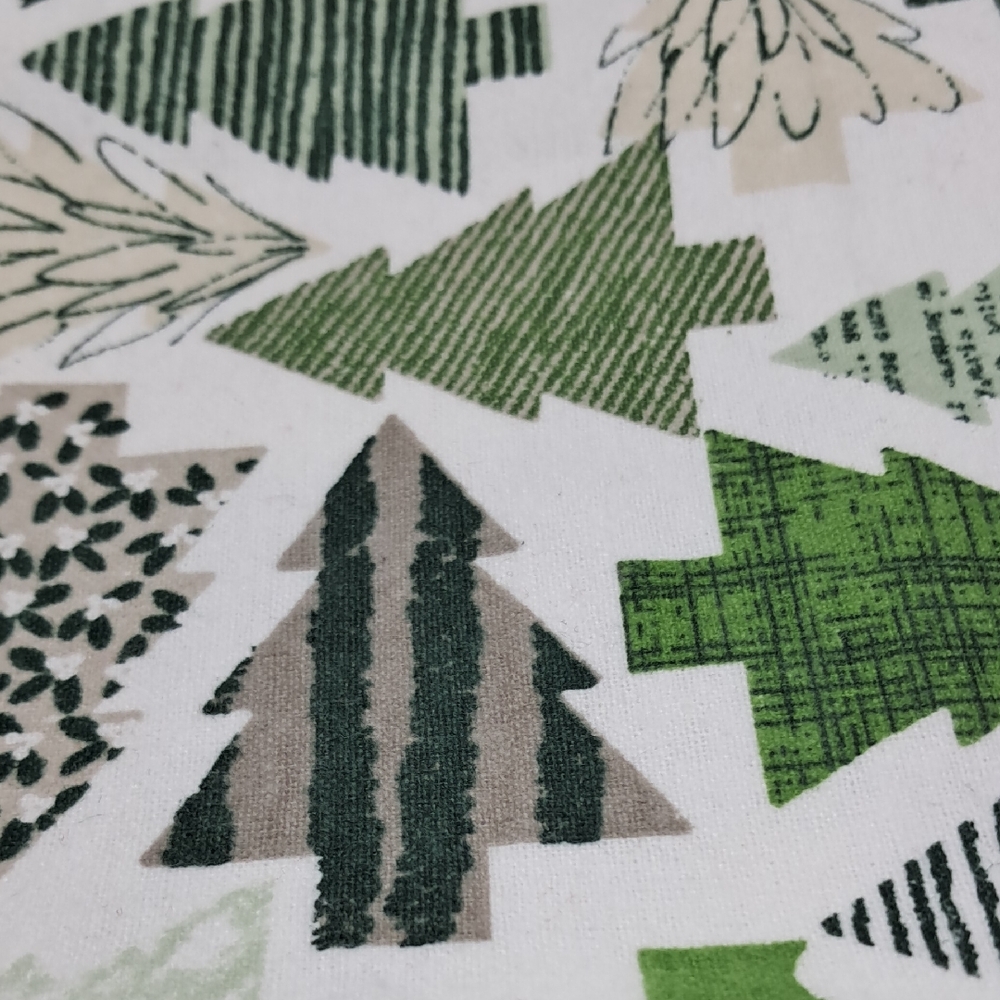 Festive Green Holiday Tree Pattern Tablecloth 1/2 Yard X 44 In. Bundle Deals